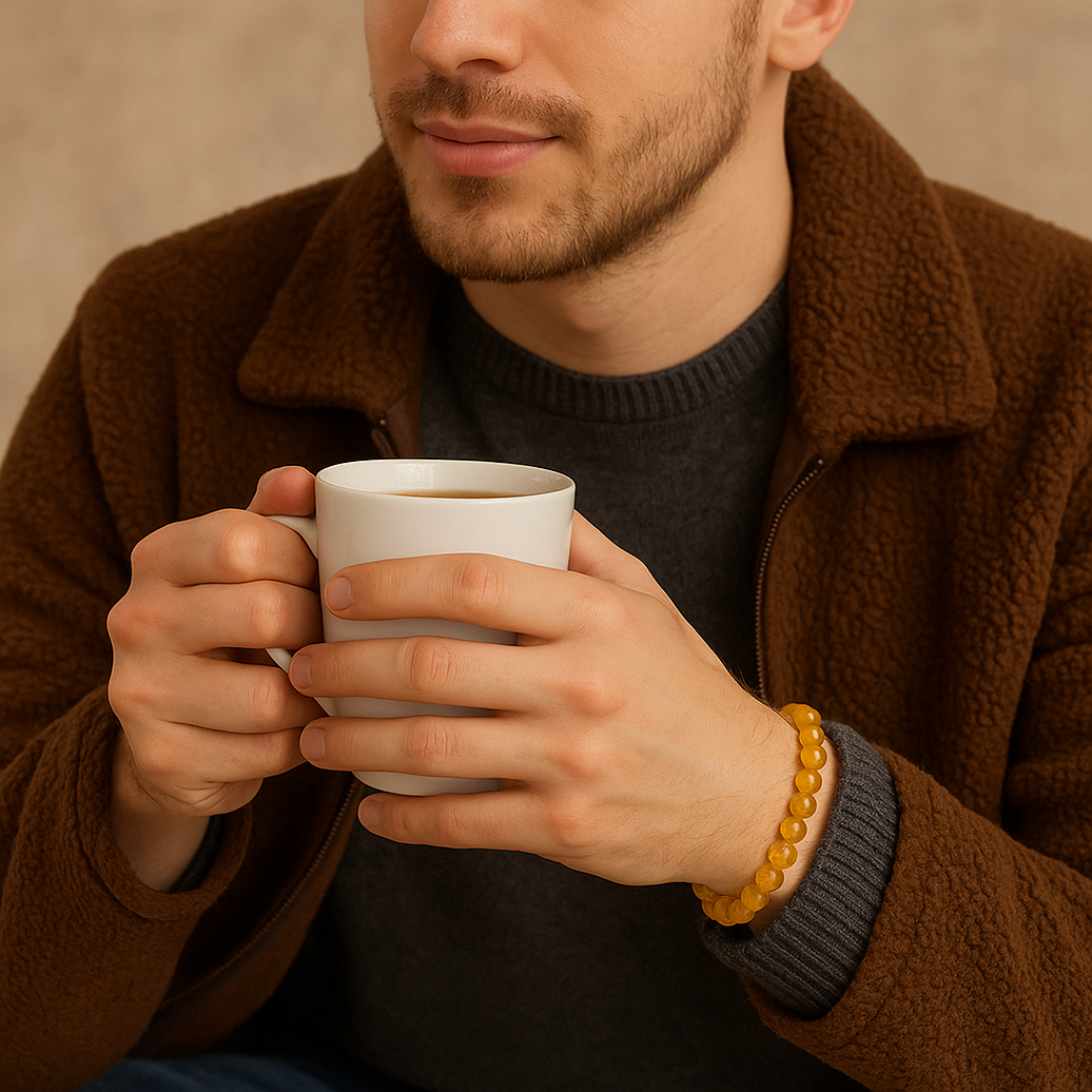 Natural Heated Citrine Gemstone Bracelet | 8 mm Beads | Lab Certified | AAA Grade | Healing Crystal