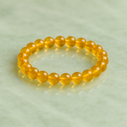 Natural Heated Citrine Gemstone Bracelet | 8 mm Beads | Lab Certified | AAA Grade | Healing Crystal