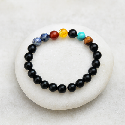 Natural 7 Chakra Gemstone Bracelet | 8 mm Beads | Lab Certified | AAA Grade | Healing Crystal