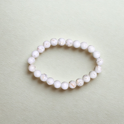 Natural Mother of Pearl (Shankhmani) Gemstone Bracelet | 8 mm Beads | Lab Certified | AAA Grade | Healing Crystal