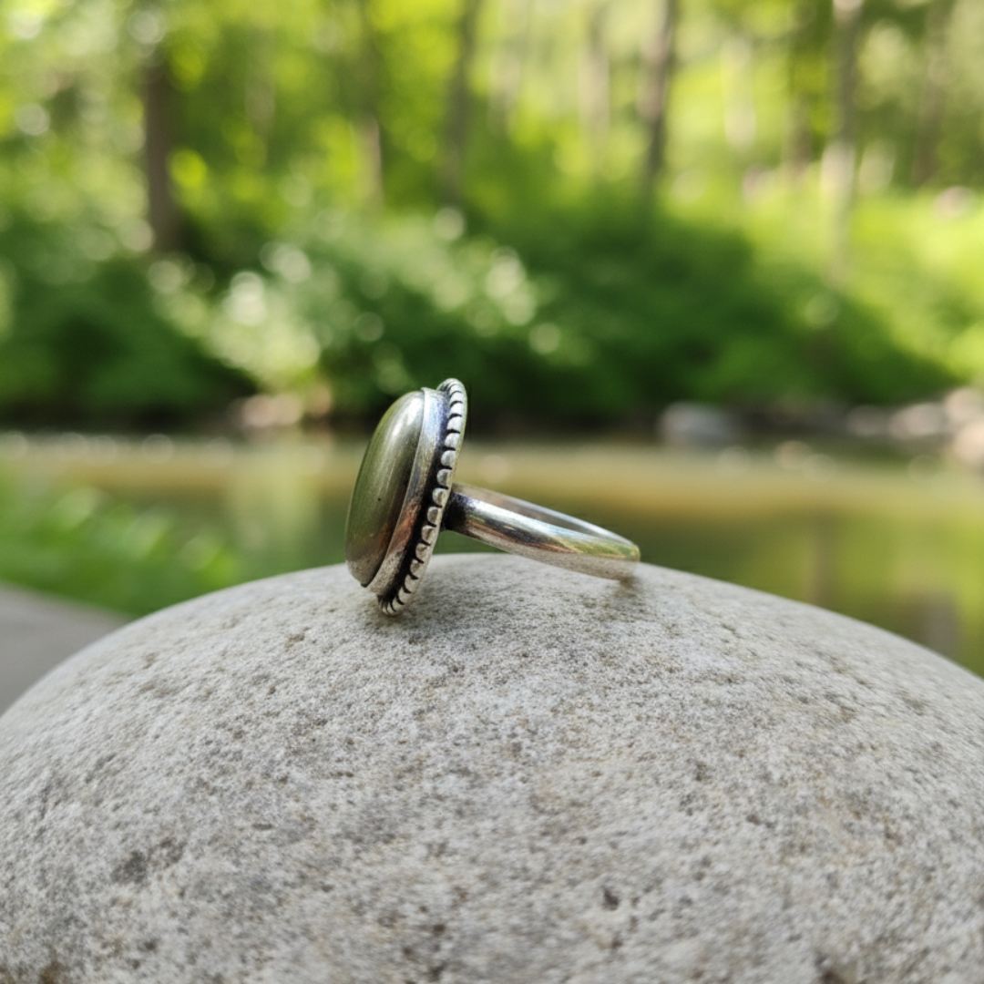 Natural Pyrite Ring (Polished) | Adjustable Free Size | Unisex | Oval, Round, Square, Rectangle