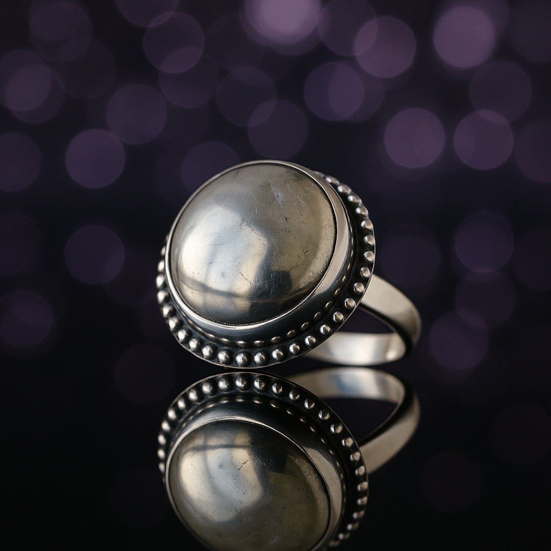 Natural Pyrite Ring (Polished) | Adjustable Free Size | Unisex | Oval, Round, Square, Rectangle