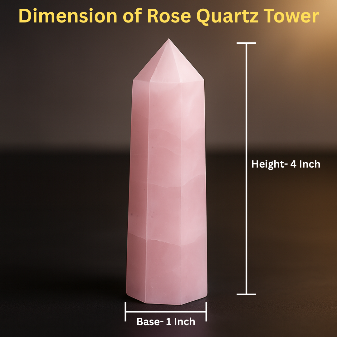 Natural Rose Quartz Crystal Tower | Premium Grade | Love, Healing & Meditation