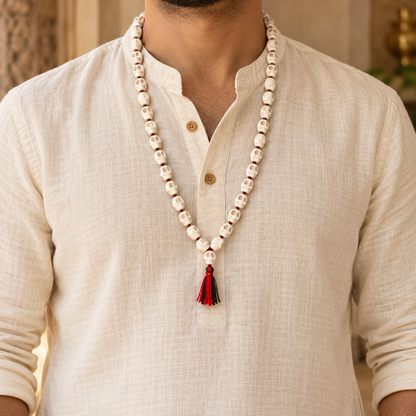 Ceramic Mund Mala for Maa Kali, Bhairava & Shiva | Narmund Kapal Mala | 8 mm, 10 mm & 12 mm