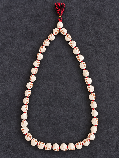 Ceramic Mund Mala for Maa Kali, Bhairava & Shiva | Narmund Kapal Mala | 8 mm, 10 mm & 12 mm