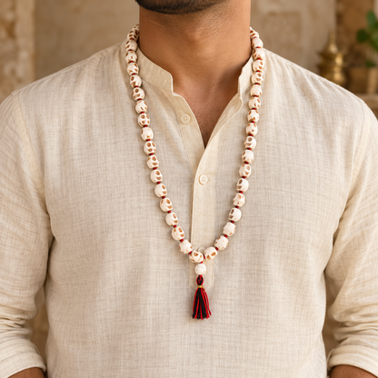 Ceramic Mund Mala for Maa Kali, Bhairava & Shiva | Narmund Kapal Mala | 8 mm, 10 mm & 12 mm