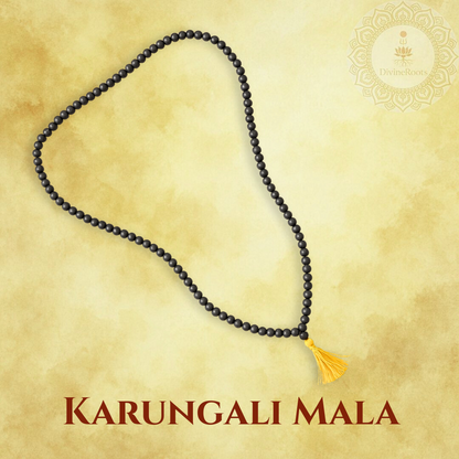 108+1 Divya Karungali Mala – Natural Ebony Wood Beads | 8mm