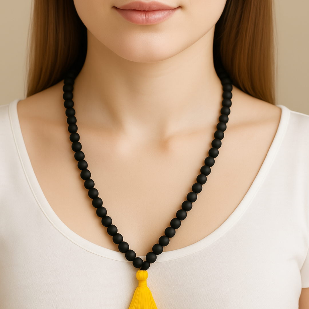 108+1 Divya Karungali Mala – Natural Ebony Wood Beads | 8mm