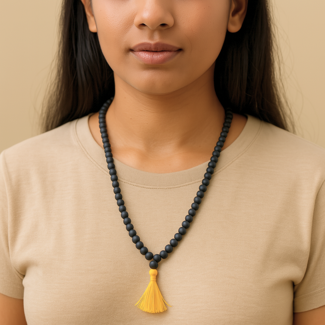 108+1 Divya Karungali Mala – Natural Ebony Wood Beads | 8mm