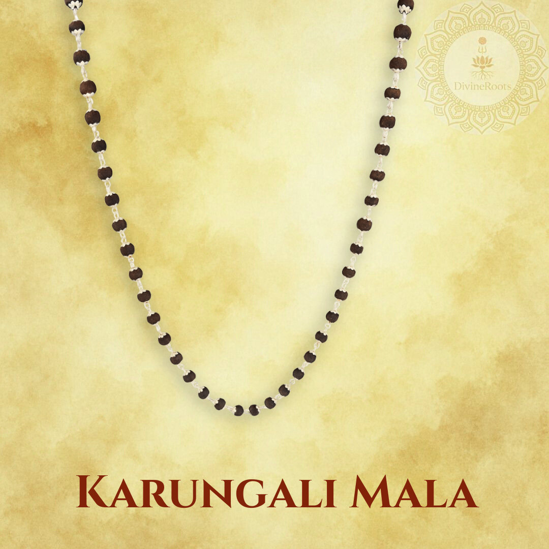 Karungali Mala – German Silver Chain | 26.5 inch | DivineRoots