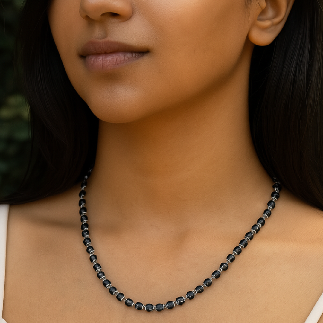 Karungali Mala – German Silver Chain | 26.5 inch | DivineRoots