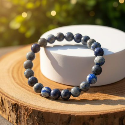 Natural Lapis Lazuli (Lajward) Bracelet | 8 mm Beads | Lab Certified | AAA Grade | Healing Crystal