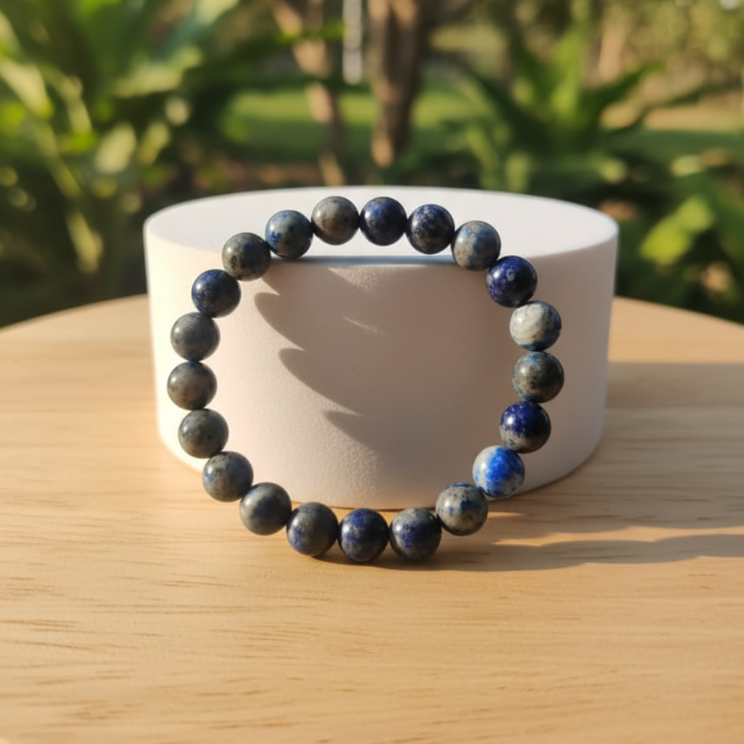 Natural Lapis Lazuli (Lajward) Bracelet | 8 mm Beads | Lab Certified | AAA Grade | Healing Crystal