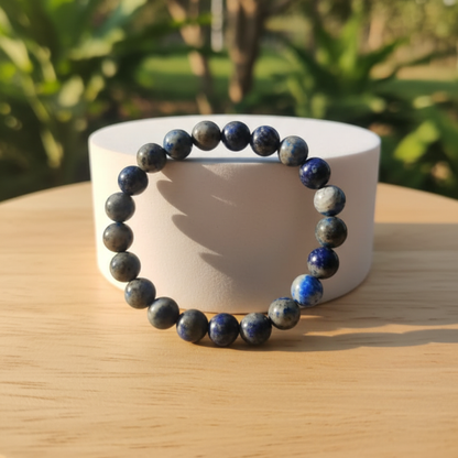 Natural Lapis Lazuli (Lajward) Bracelet | 8 mm Beads | Lab Certified | AAA Grade | Healing Crystal