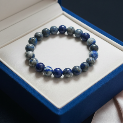 Natural Lapis Lazuli (Lajward) Bracelet | 8 mm Beads | Lab Certified | AAA Grade | Healing Crystal