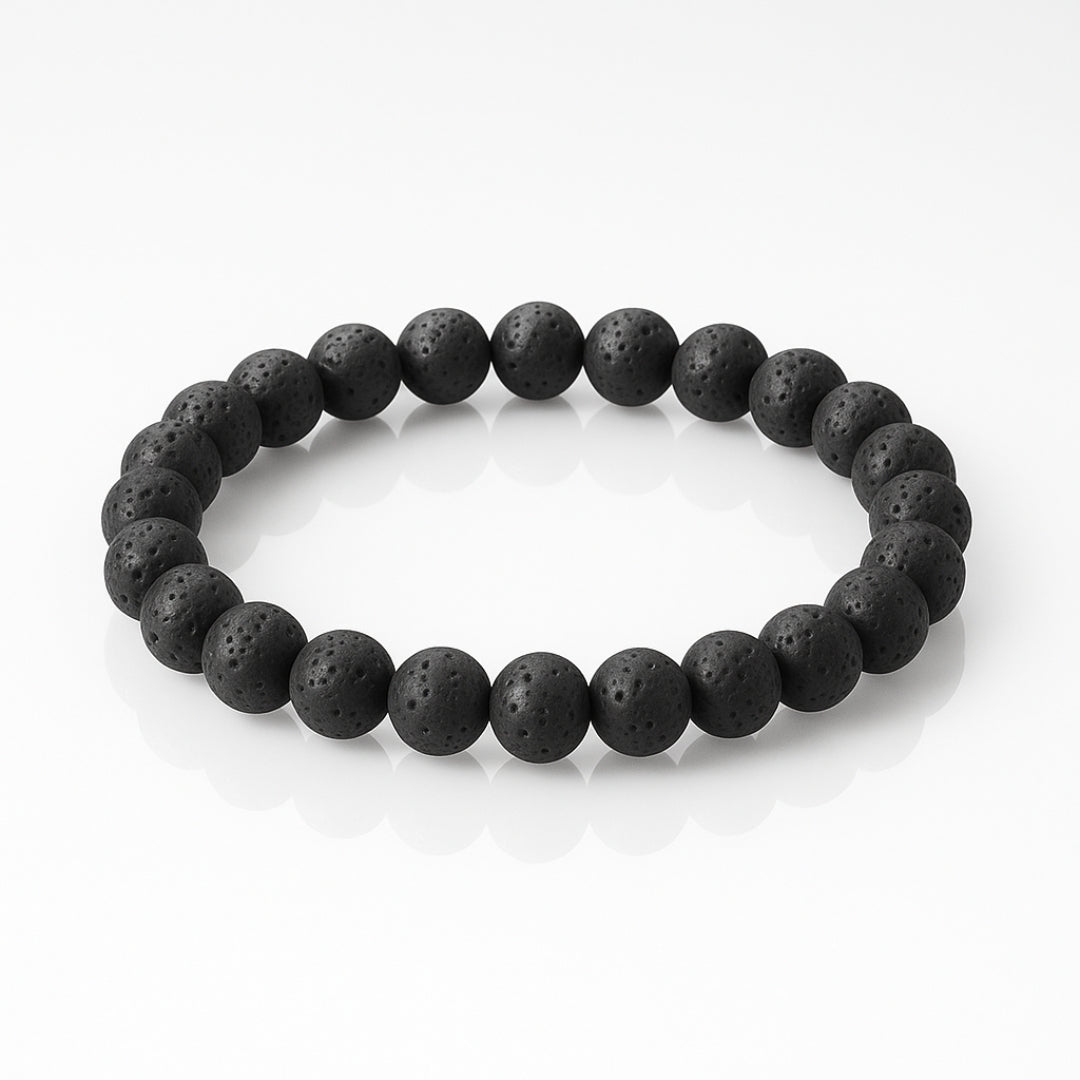Natural Lava Stone Bracelet | 8 mm Beads | Lab Certified | AAA Grade