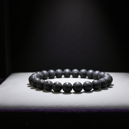 Natural Lava Stone Bracelet | 8 mm Beads | Lab Certified | AAA Grade
