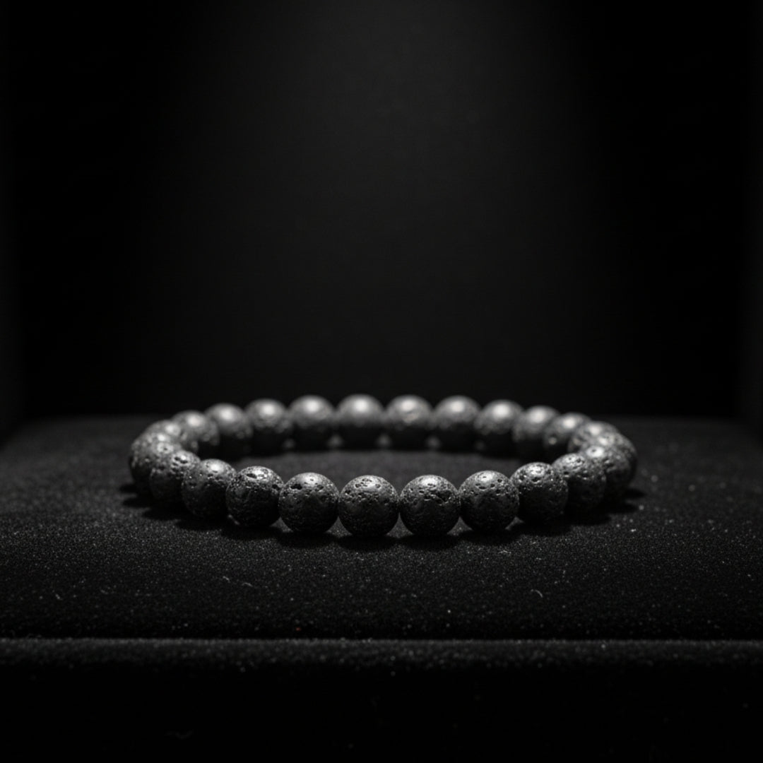 Natural Lava Stone Bracelet | 8 mm Beads | Lab Certified | AAA Grade