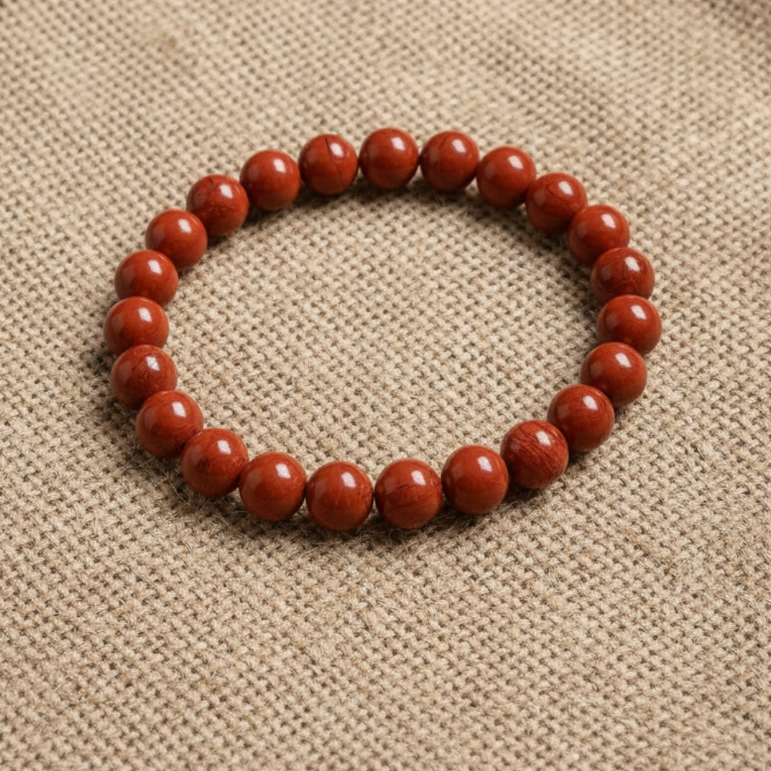 Natural Red Jasper Bracelet | 8 mm Beads | Lab Certified | AAA Grade | Healing Crystal