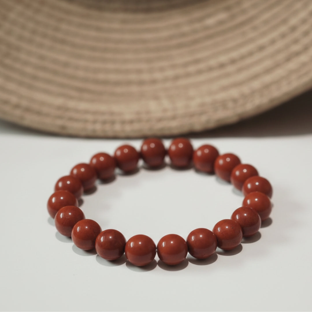 Natural Red Jasper Bracelet | 8 mm Beads | Lab Certified | AAA Grade | Healing Crystal