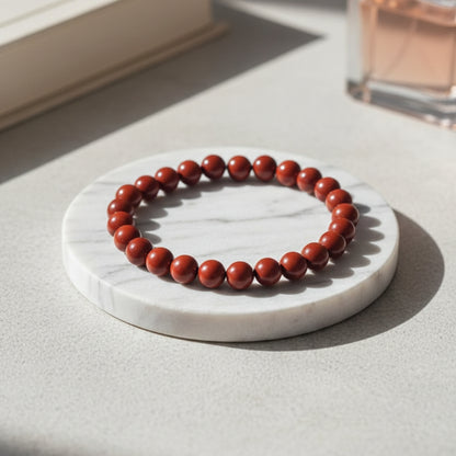 Natural Red Jasper Bracelet | 8 mm Beads | Lab Certified | AAA Grade | Healing Crystal